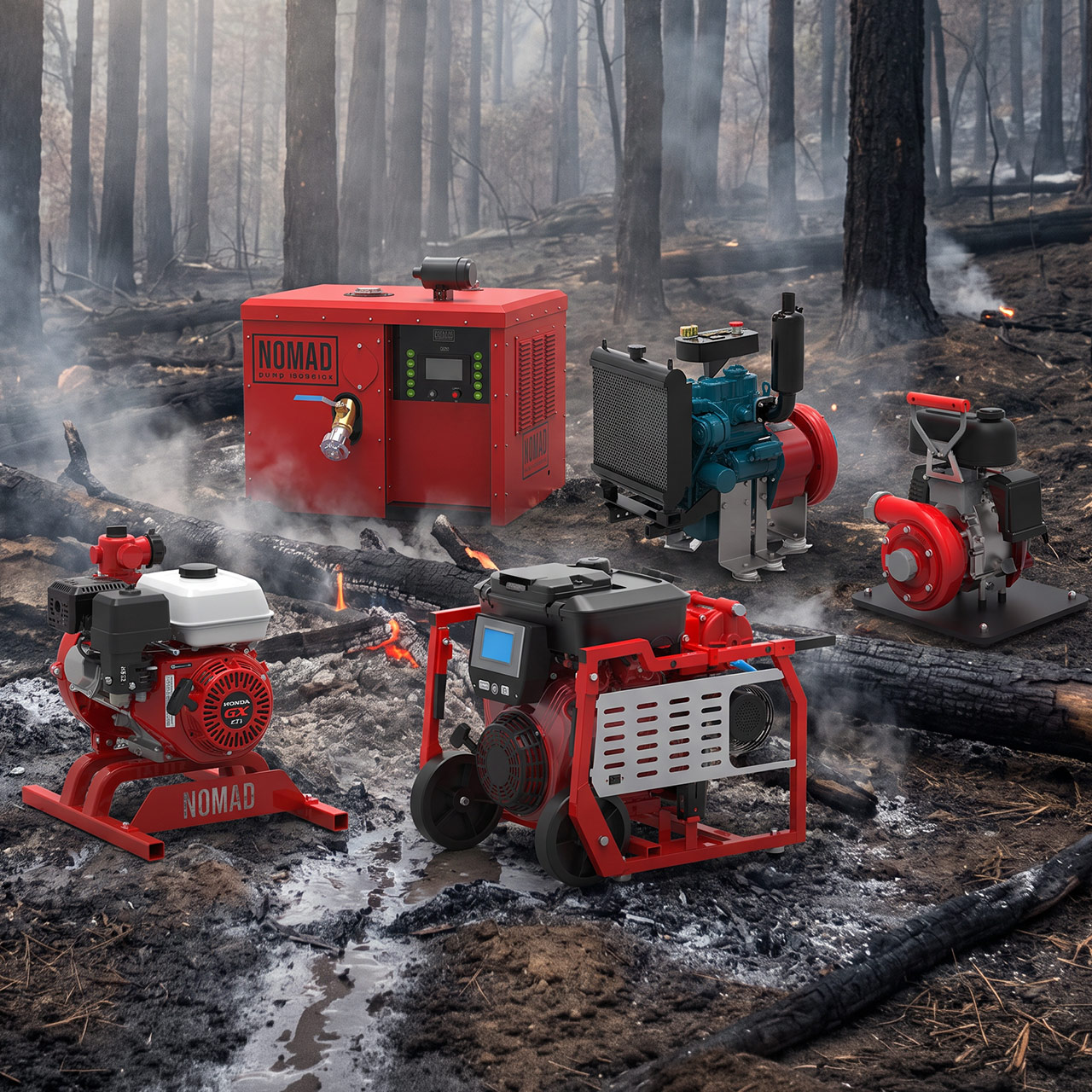 The NOMAD fire pump family: P1, P2, P5X, P5d and P5e modules