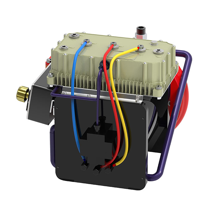 NOMAD P5e &ndash; rear view showing the power cabling